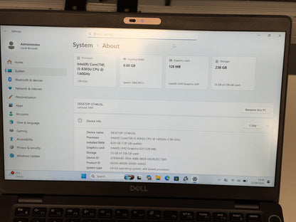Refurbished Dell Latitude 5400 Laptop - Intel Core i5 8365U, 8GB RAM, 256GB SSD (Reserved)